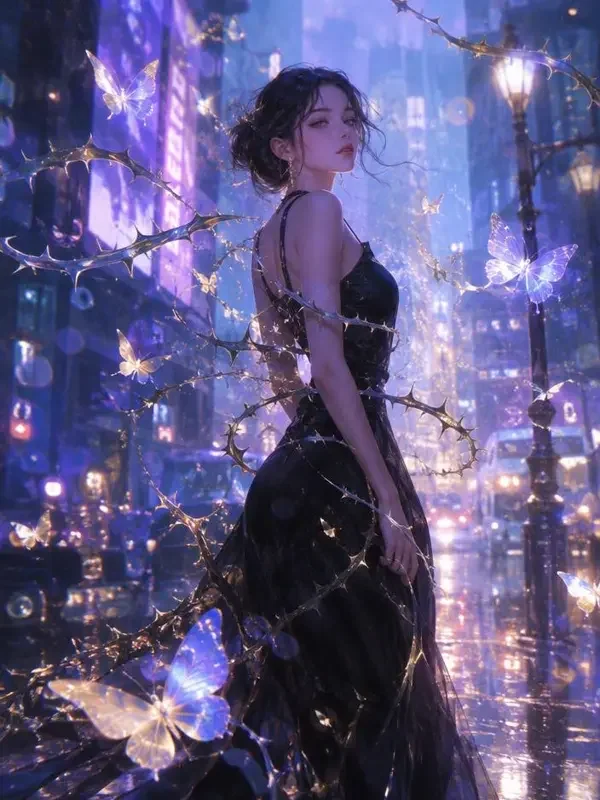 漫剧大全短剧《荆棘女王复仇记》封面，都市悬疑复仇的冷艳氛围