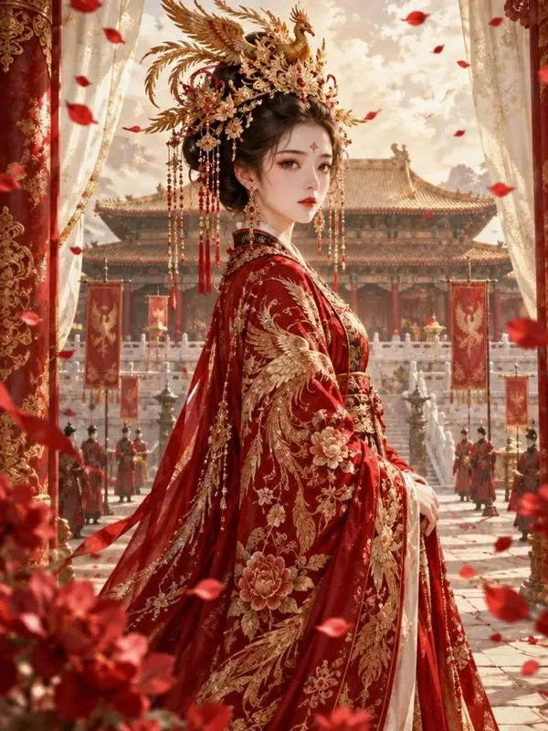 漫剧大全短剧《江山为聘》封面，古装宫廷权谋甜宠的华丽画面